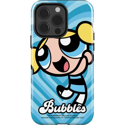 Cartoon Network Powerpuff Girls Bubbles Blue Hearts iPhone 15 Pro Impact Case